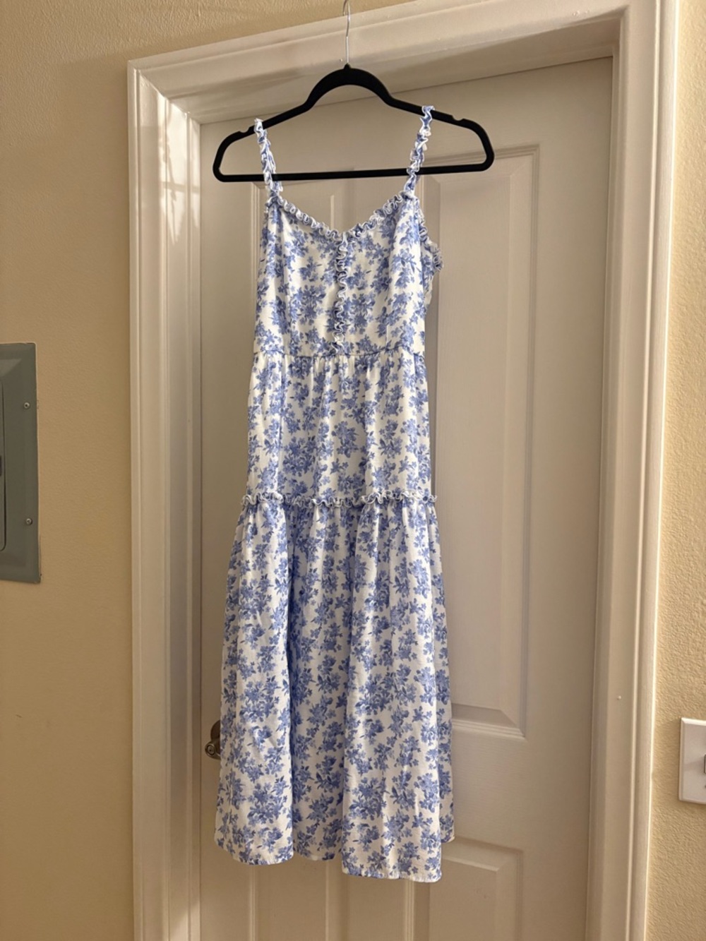 Blue and White Floral Tiered Sundress